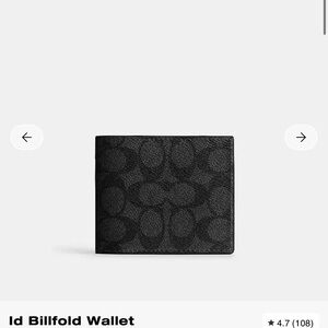 Coach Signature Black Billfold Wallet